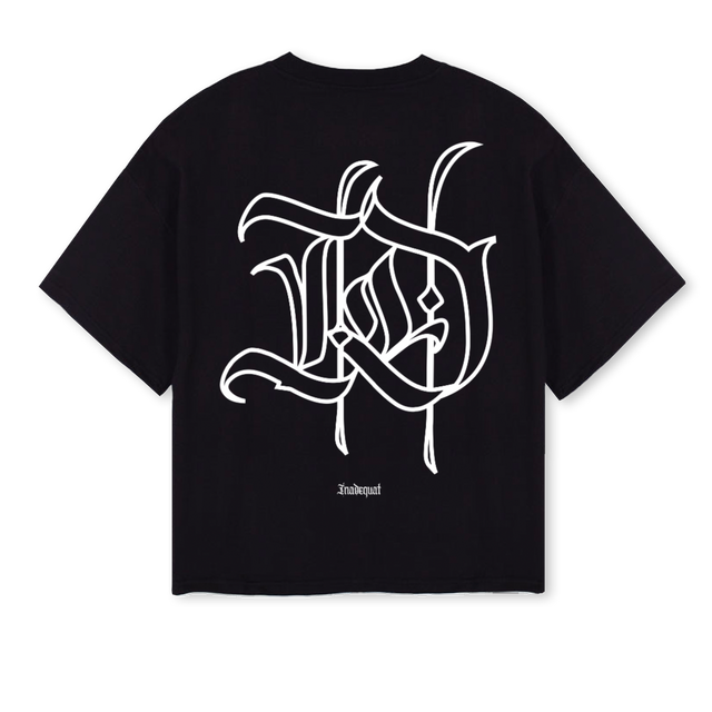 BOXYTEESAMPLE Black Oversized Boxy Tee.