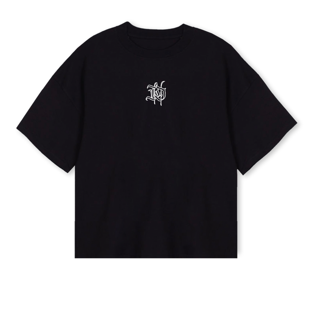 BOXYTEELOGO Black Oversized Boxy Tee.
