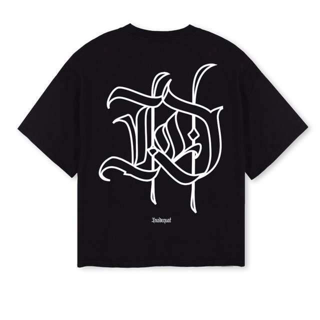 BOXYTEELOGO Black Oversized Boxy Tee.