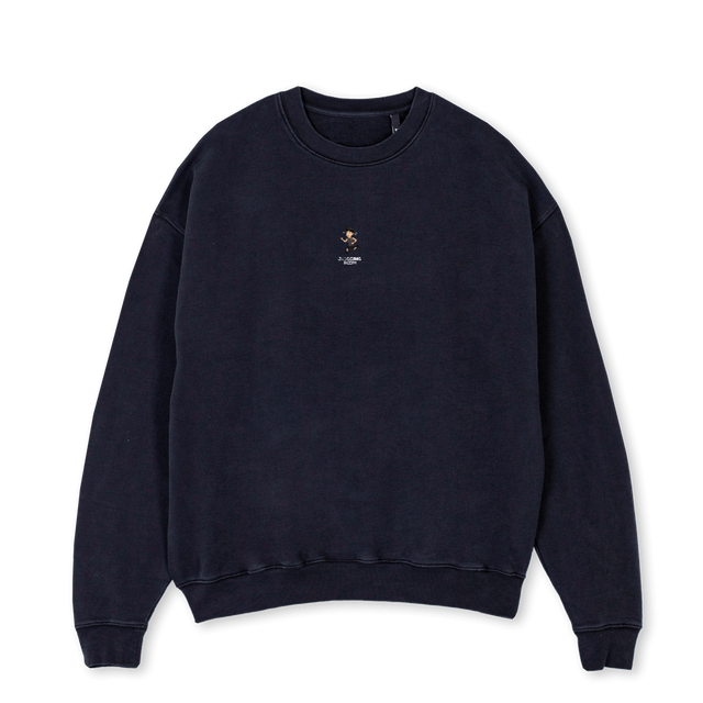 TRUNCREWMID Vintage Black Oversized Crewneck Sweater.