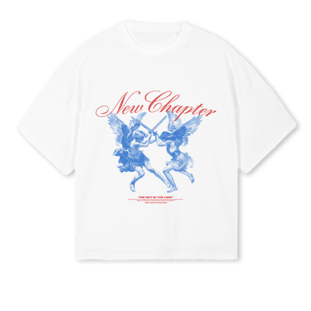 NCANGELWHITE White Oversized Boxy Tee.
