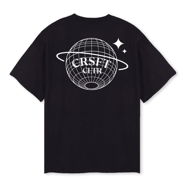 CRSFT_2 Black Oversized Tee.