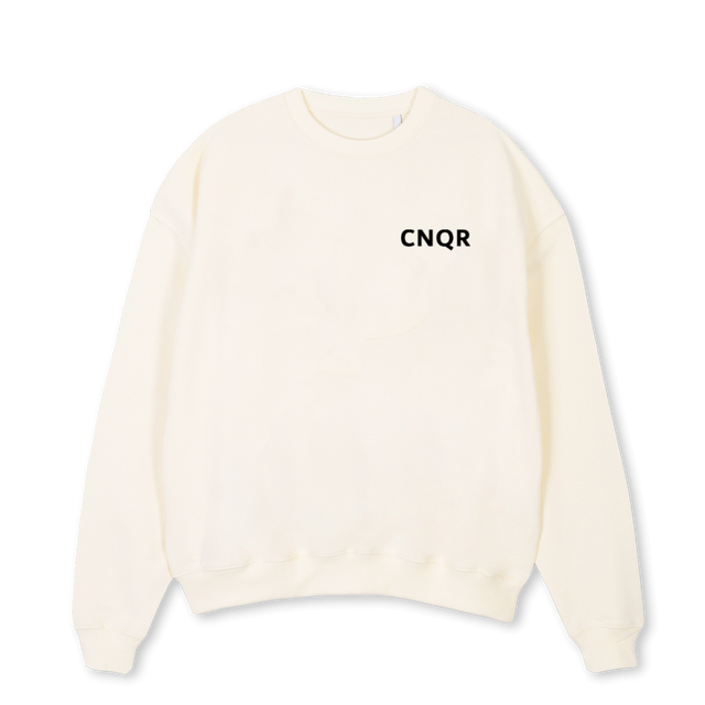 NRFTWTWELVE Cream Oversized Crewneck Sweater.