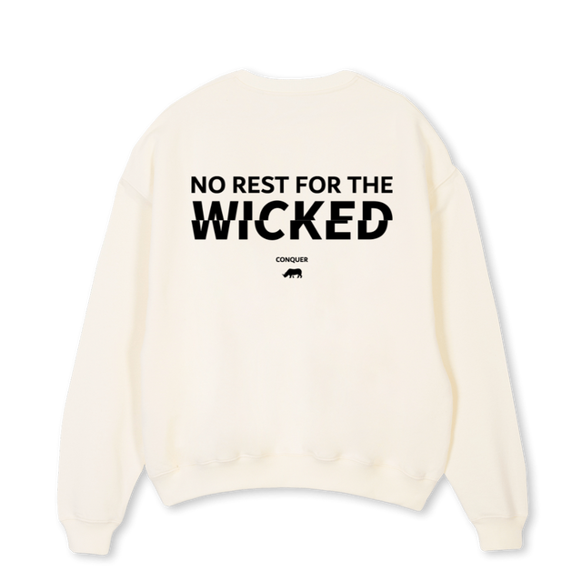 NRFTWTWELVE Cream Oversized Crewneck Sweater.