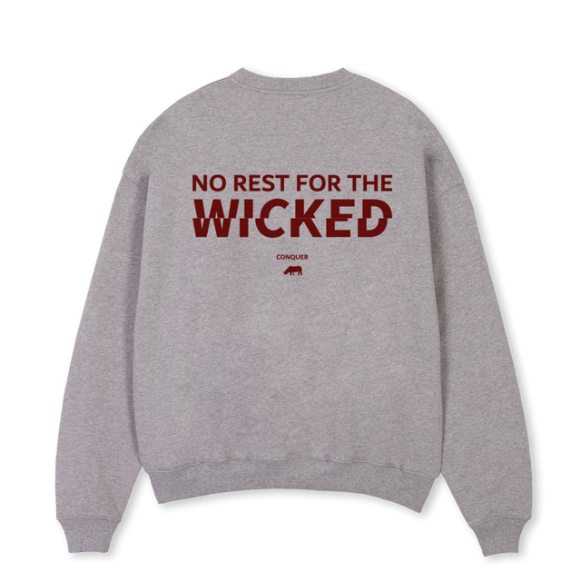 NRFTWTEN Grey Marl Oversized Crewneck Sweater.