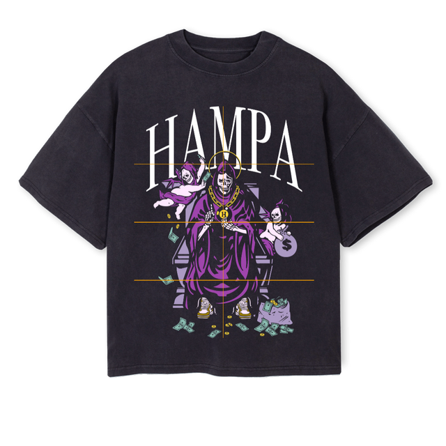 HAMPABOXYGIRL Vintage Black Oversized Boxy Tee.