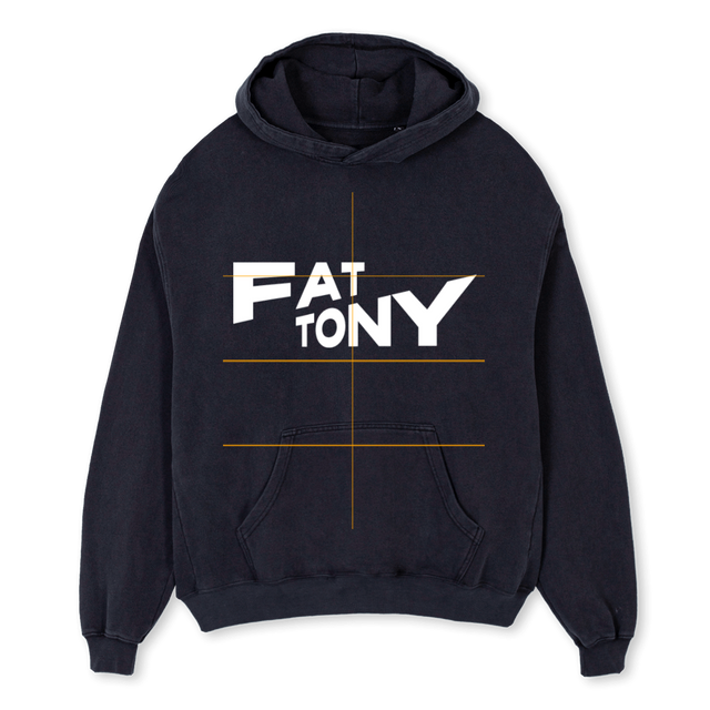 FATHOODIE Vintage Black Oversized Hoodie.