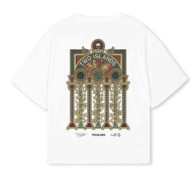 TIWHITECOLUMNWFRONT White Oversized Boxy Tee.