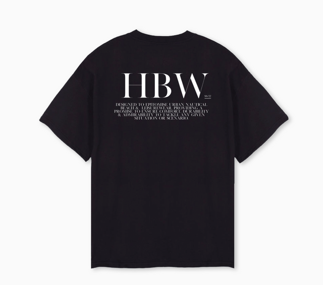 HBW BLACK TEE Black Oversized Tee.
