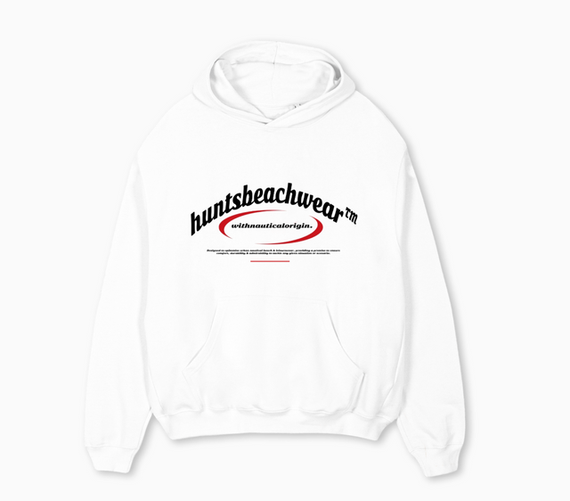 HUNTS BEACHWEAR W White Oversized Hoodie.