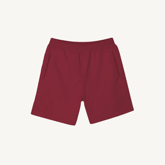 Burgundy Sweatshorts.