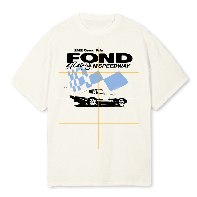 GRAND PRIX Cream Oversized Tee.