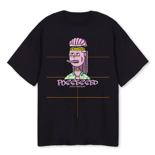 POSSESSED W D Black Oversized Tee.