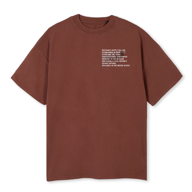 MESS SIG RAM L VINTA Vintage Brown Oversized Tee.