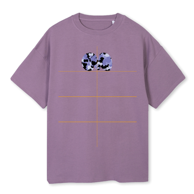 CAMO BALLOON PRPL Purple Oversized Tee.