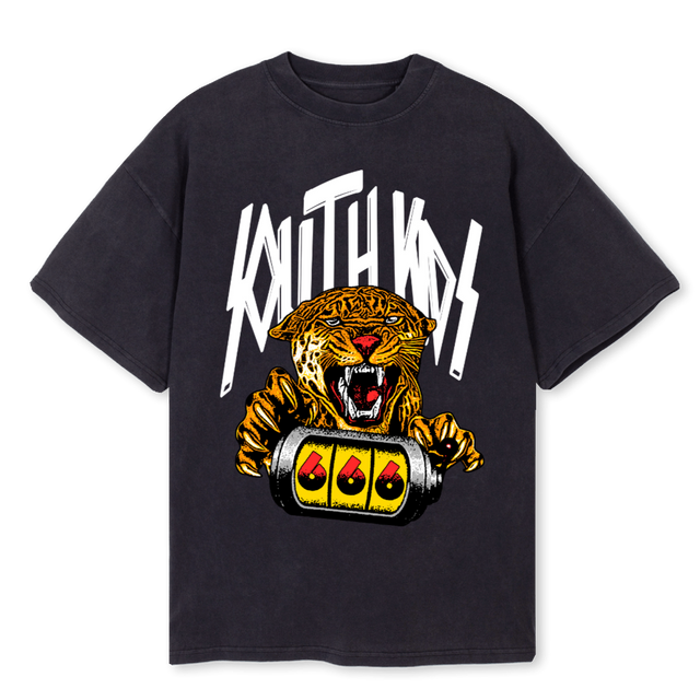 TIGER TEE Vintage Black Oversized Tee.