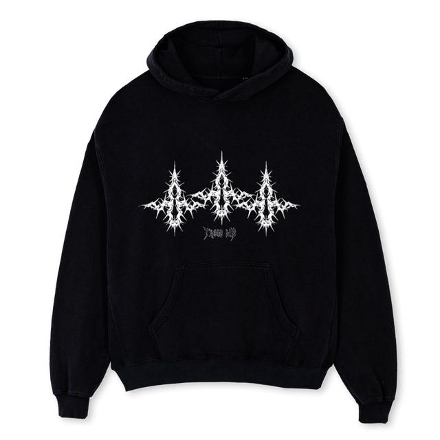 THREE LILYS Black Oversized Hoodie.