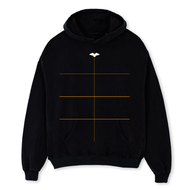 YACHE SMALL Black Oversized Hoodie.