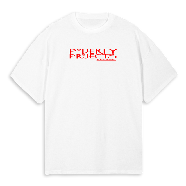 POVERTY PROJECTS 4 White Oversized Tee.
