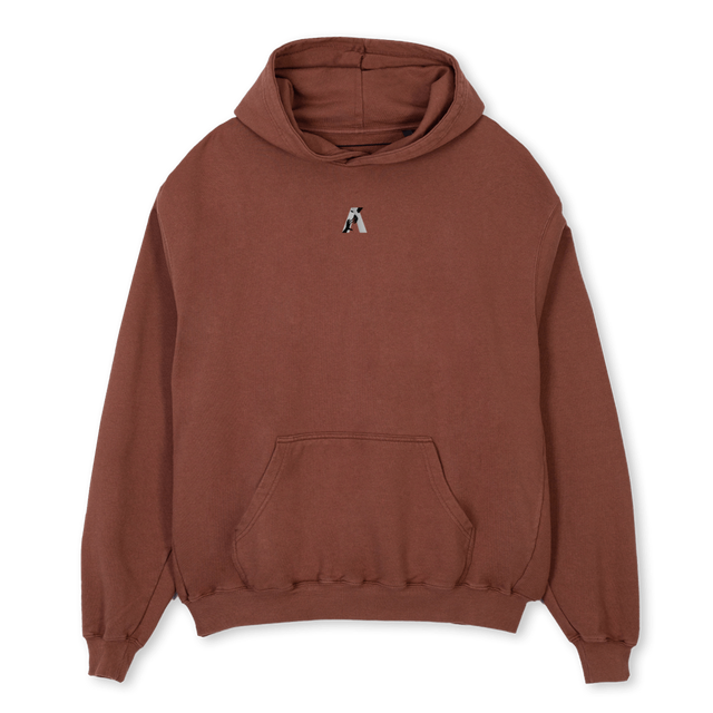 LETTERING ABUTMENT Vintage Brown Oversized Hoodie.