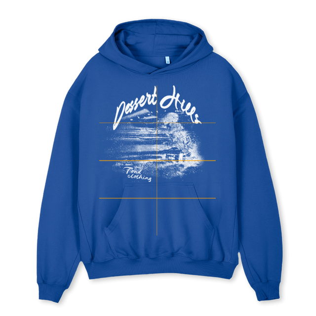 DESERT HILLS HOODIE Cobalt Blue Oversized Hoodie.