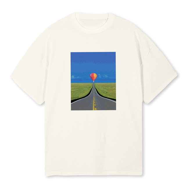 HOT AIR BALLON Cream Oversized Tee.