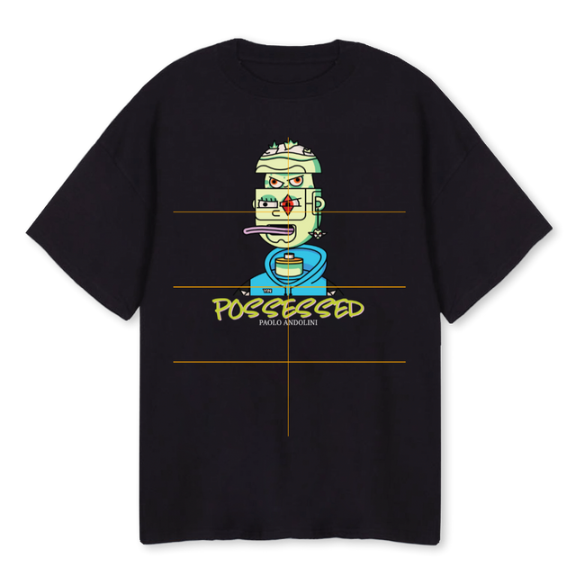 POSSESSED M C Black Oversized Tee.