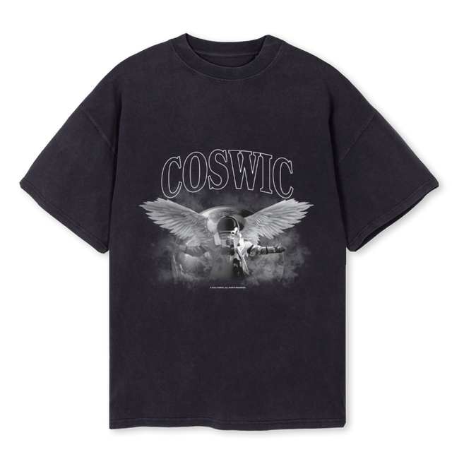 AUSTRONAUTE GREY Vintage Black Oversized Tee.