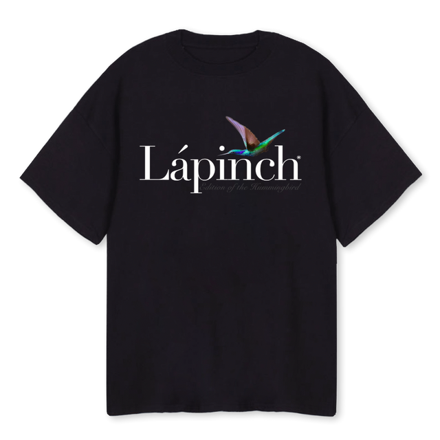 LAPINCH HUMMING WHT Black Oversized Tee.