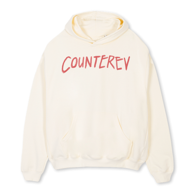 WINGS H RED Cream Oversized Hoodie.