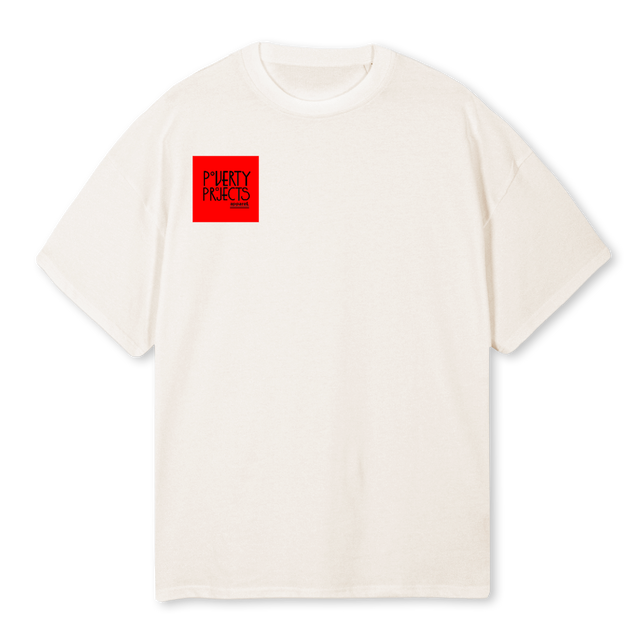 POVERTY PROJECTS 1 Vintage White Oversized Tee.