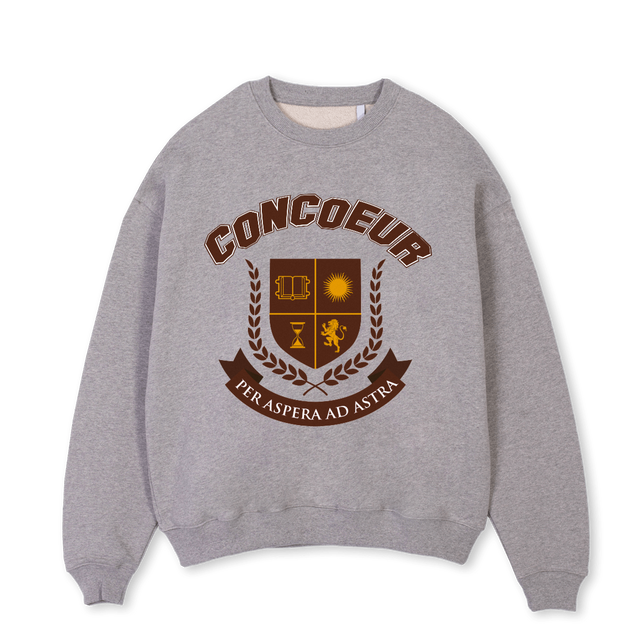 COLLEGE SWEAT Grey Marl Oversized Crewneck Sweater.
