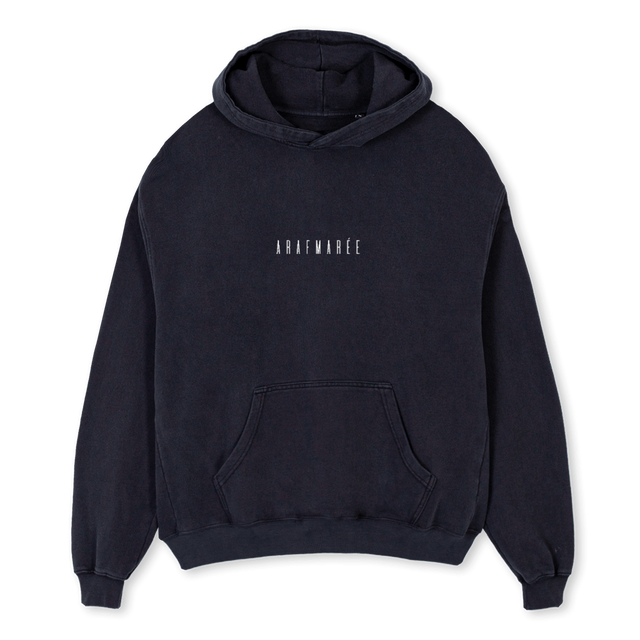 SOULGAZING Vintage Black Oversized Hoodie.