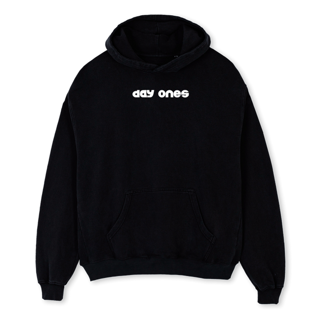DAY ONES Black Oversized Hoodie.