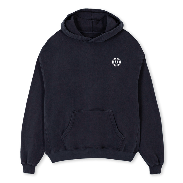ATLAS Vintage Black Oversized Hoodie.