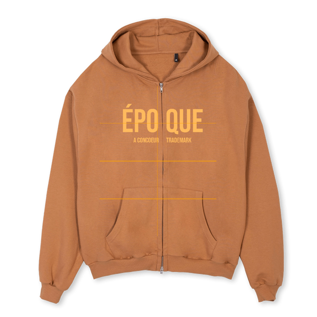 CARAMEL Camel Oversized Zipped Hoodie.