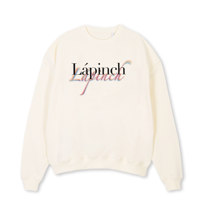 LAPINCH RAINBOW SHAD Cream Oversized Crewneck Sweater.