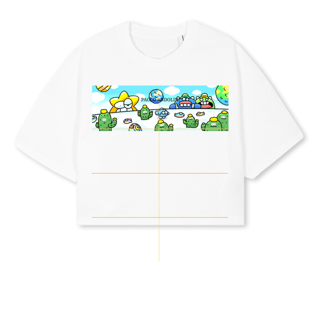 BIOME B White Cropped Oversized Tee.