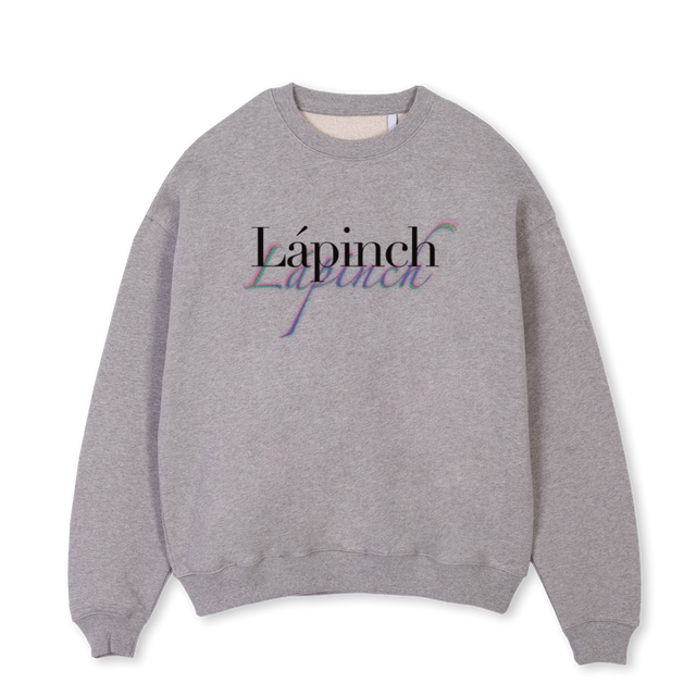 LAPINCH SHADOW PURP Grey Marl Oversized Crewneck Sweater.