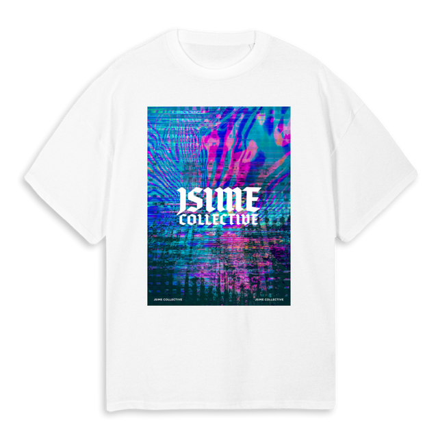 P T DISTORTION White Oversized Tee.