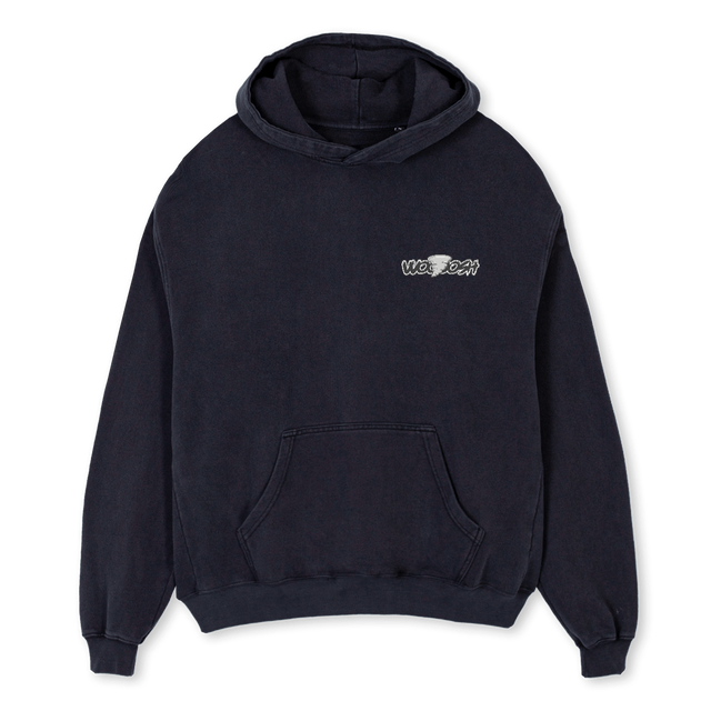 WOOOOSHHOOD Vintage Black Oversized Hoodie.