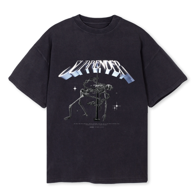 SURRENDER TEE Vintage Black Oversized Tee.