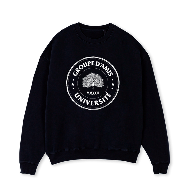 BADGE Black Oversized Crewneck Sweater.