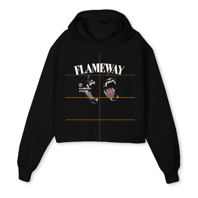 FW DOG WOMAN Black Cropped Hoodie.