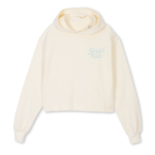 FAV GIRL CROPPED Cream Cropped Hoodie.