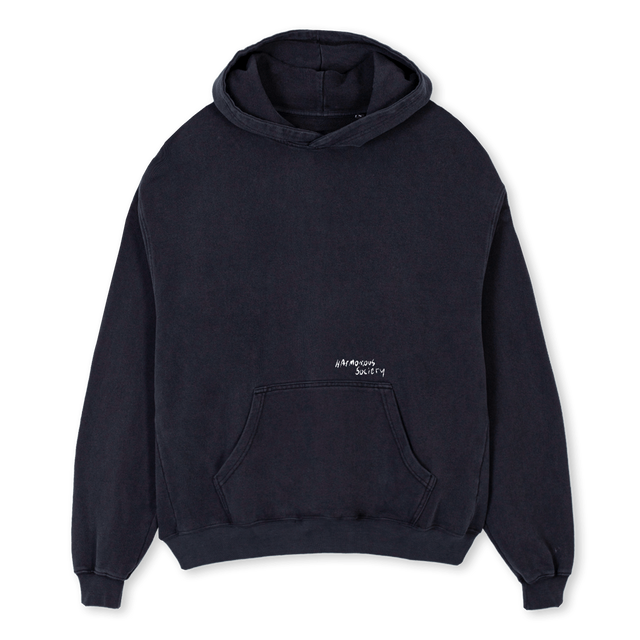 HS HOODLB Vintage Black Oversized Hoodie.
