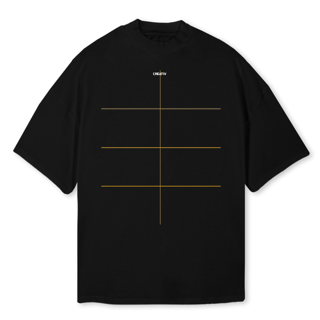 CLASSICBLACK CREATIV Black Oversized Mock Neck Tee.