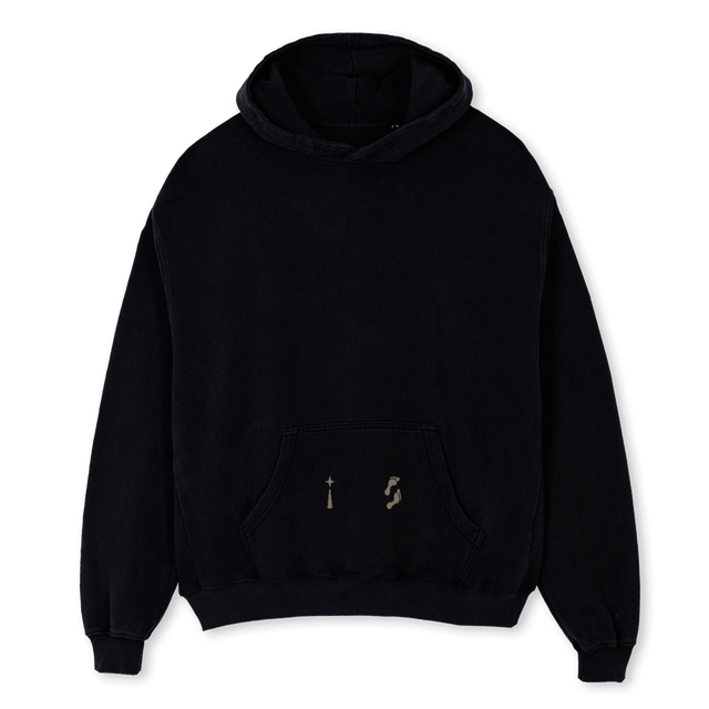 CRYSTALBACK Black Oversized Hoodie.