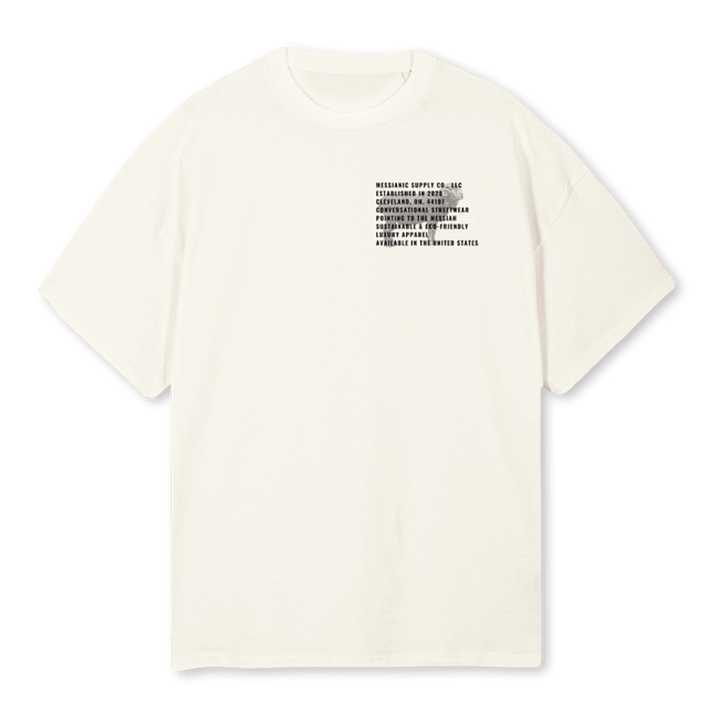 MESS SIG RAM L VINTA Cream Oversized Tee.