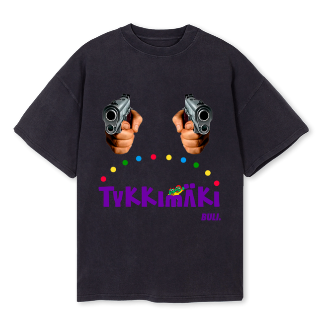 TYKKIMAKI Vintage Black Oversized Tee.